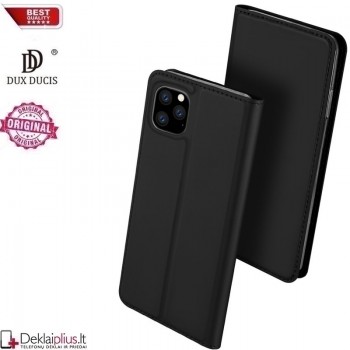 Dux Ducis dirbtinės odos atverčiamas dėklas - juodas (IPHONE 11 PRO) Dux Ducis dirbtinės odos atverčiamas dėklas - juodas (IPHONE 11 PRO)